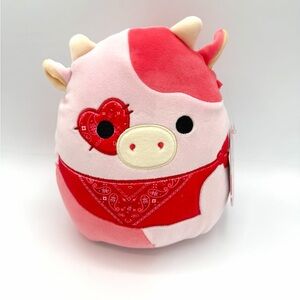 Squishmallow RESHMA the COW with Valentine’s‎ Bandana 8”